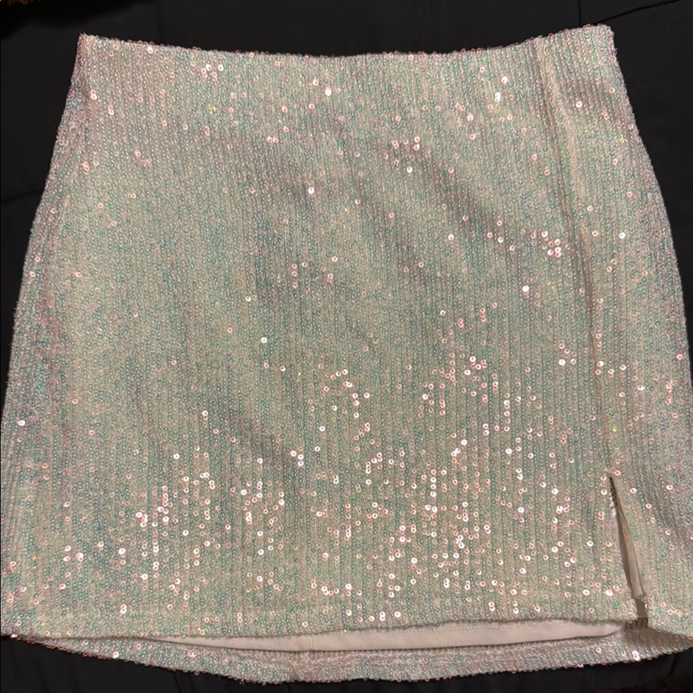 Art Class white Sequin Pencil Mini Skirt